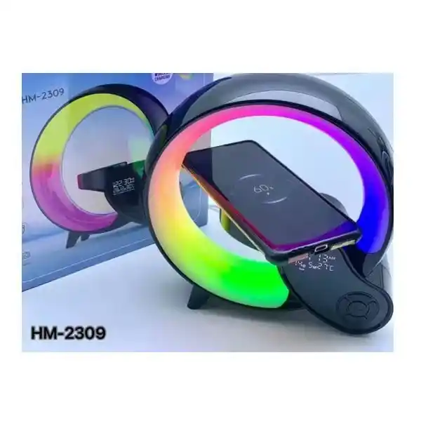 اسپیکر بلوتوثی و شارژر وایرلس مدل HM-2309 اسپیکر بلوتوثی و شارژر وایرلس مدل HM-2309